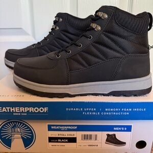 Weatherproof Black Boots Rugged Weather-Resistant Design